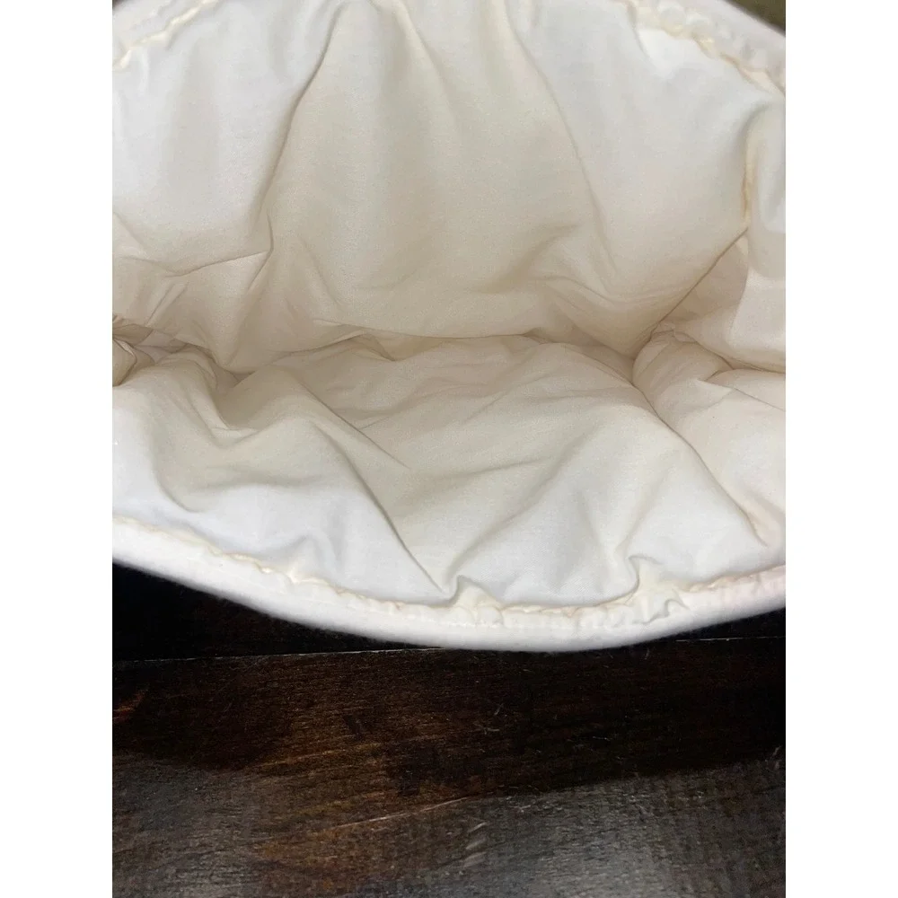 Rosewood Tea Cozy Cover White Quilted‎ Embroidered Bees Ladybugs Bow Accent